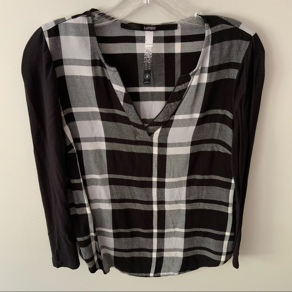 Black plaid shirt